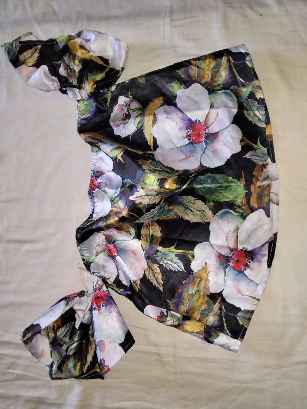 San Joy Black Satin Blouse